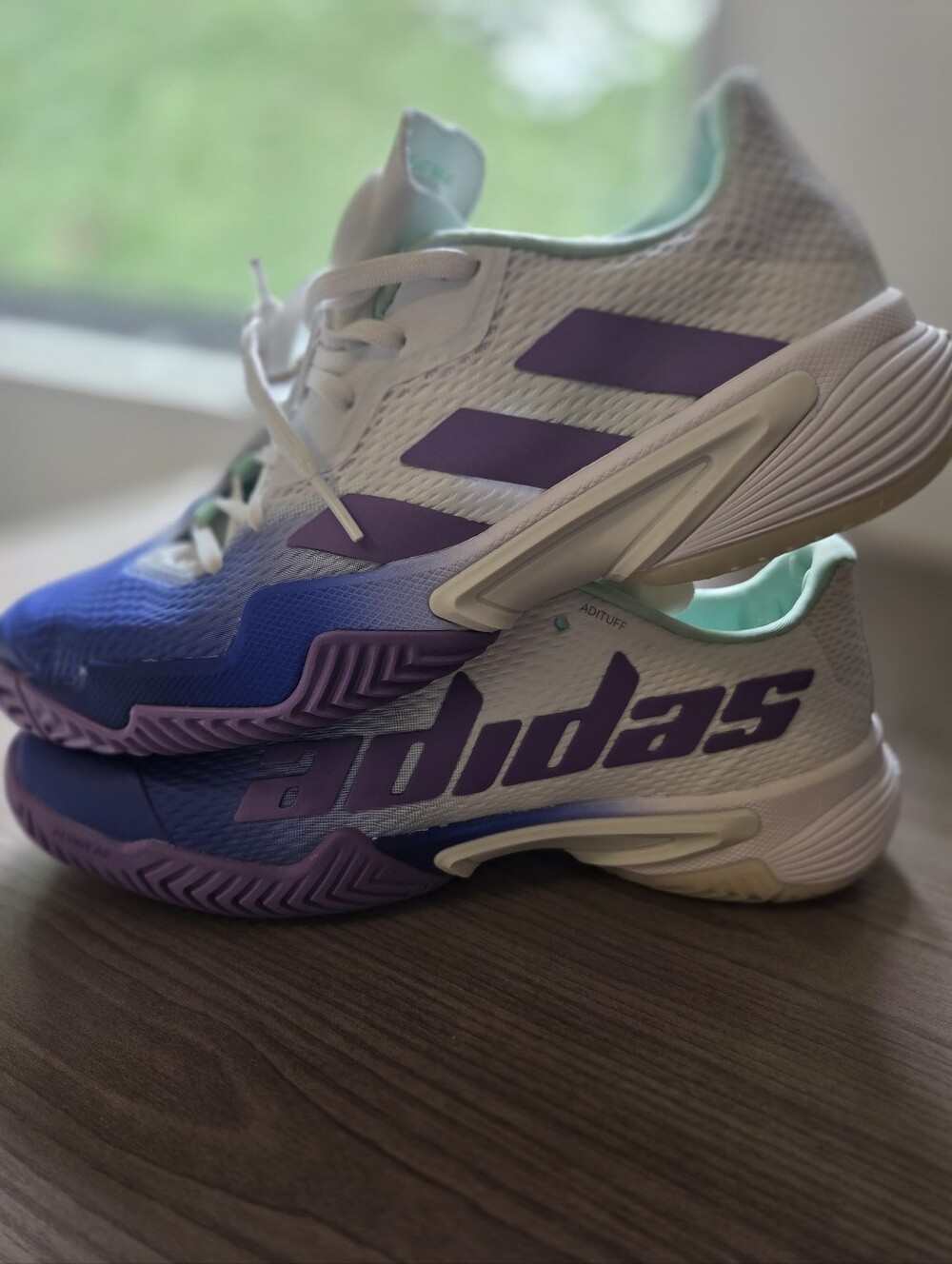 adidas Women’s White, Purple & Blue Court Sneakers